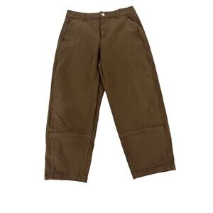 Everlane Barrel Utility Pants Brown Cropped Wide Leg High Rise Women 12